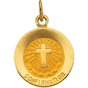 14K Yellow Gold Confirmation Pendant with Cross