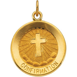 14K Yellow Gold Confirmation Pendant with Cross