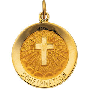 14K Yellow Gold Confirmation Pendant with Cross