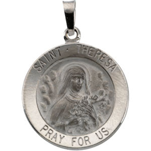 14K White Gold St. Theresa Pendant
