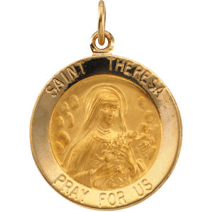 14K Yellow Gold St. Theresa Medalsh at Catholic Shop