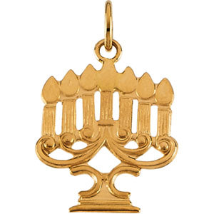 14K Yellow Gold Menorah Medal at Catholic Shop