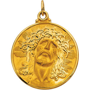 14K Yellow Gold Face Of Jesus Ecce Homo Pend