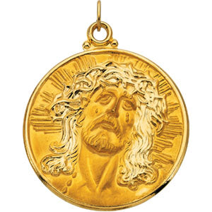 14K Yellow Gold Face Of Jesus (Ecce Homo) Pend