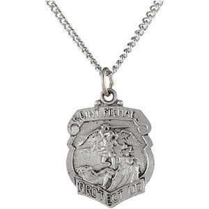 Sterling Silver St. Michael Pendant with Chain