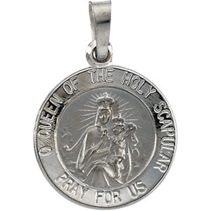 14K White Gold Scapular Pendant
