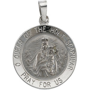 14K White Gold Scapular Pendant