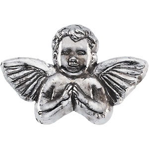 White Gold Praying Angel Lapel Pin