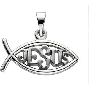 10K Yellow 14x9mm Jesus Ichthus Fish Pendant