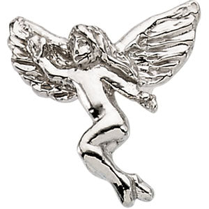 White Gold Dancing Angel Lapel Pin at Catholic Shop