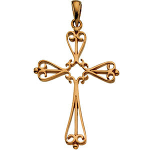 10K Yellow Cross Pendant