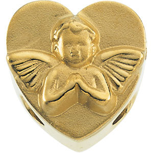 14K White Gold Heart Shaped Bracelet Slide at Catholic Shop