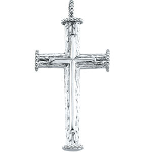 14K White Gold Cross Pendant