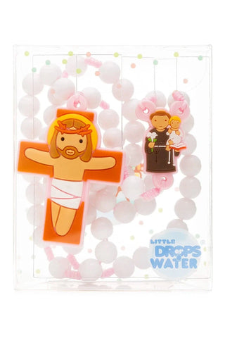 Saint Anthony Catholic Rosary Girls | Pink Prayer Beads | Little Drops of Water