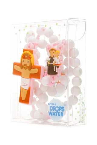 Saint Anthony Catholic Rosary Girls | Pink Prayer Beads | Little Drops of Water