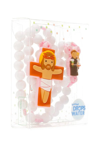 Saint Anthony Catholic Rosary Girls | Pink Prayer Beads | Little Drops of Water