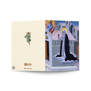 Religious Profession Card - St. Catherine of Siena in Prayer: outside