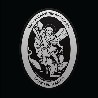 St. Michael Vinyl Transparent Silver Decal