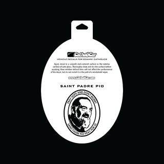 Padre Pio Vinyl Transparent Silver Decal