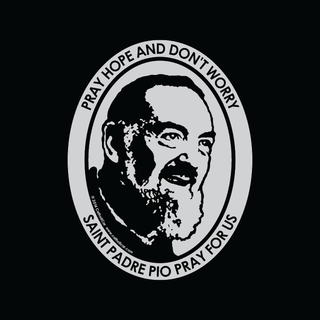 Padre Pio Vinyl Transparent Silver Decal
