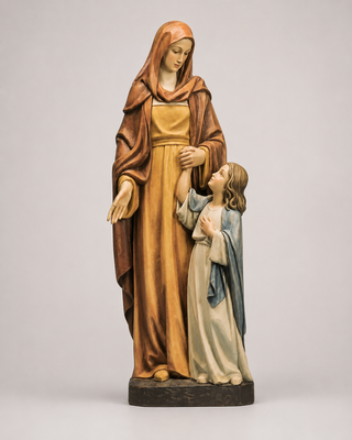 St. Anne and Child Statue - 59-inch - Hand-painted