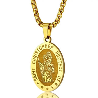 Gold-plated Saint Christopher Necklace