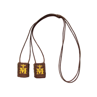 Marian Crucifix Mini | Premium Brown Scapular