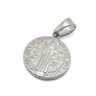 Platinum Plated Stainless Steel St. Benedict of Nursia Medal