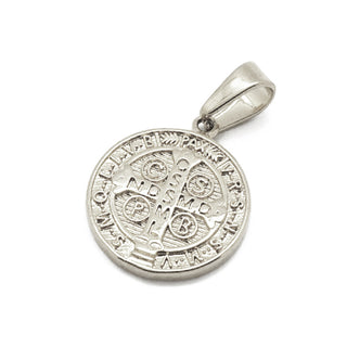 Platinum Plated Stainless Steel St. Benedict of Nursia Medal