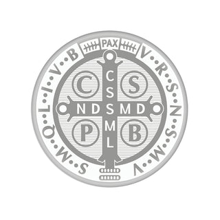 White St Benedict Medal Glass Magnet