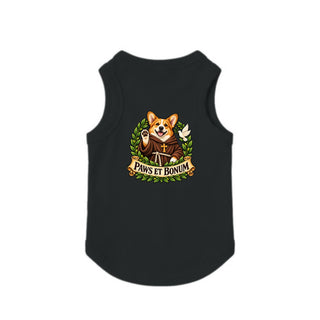 Paws et Bonum Dog Tank - Corgi Friar - Black