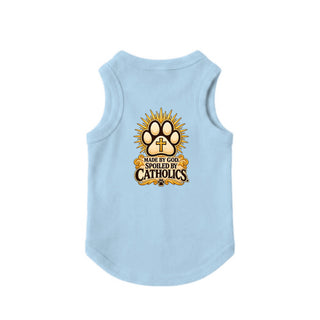 Made by God, Spoiled by Catholics Dog Tank - Chill