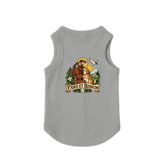 Paws et Bonum Dog Tank - St. Francis with Dog - Heather