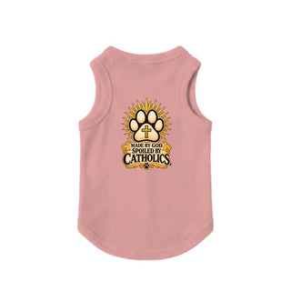 Made by God, Spoiled by Catholics Dog Tank - Mauvelous