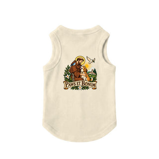 Paws et Bonum Dog Tank - St. Francis with Dog - Natural