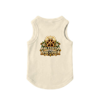 Blessed Are the Paw in Spirit Dog Tank - Natural
