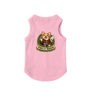 Paws et Bonum Dog Tank - Corgi Friar - Pink