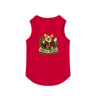 Paws et Bonum Dog Tank - Corgi Friar - Red