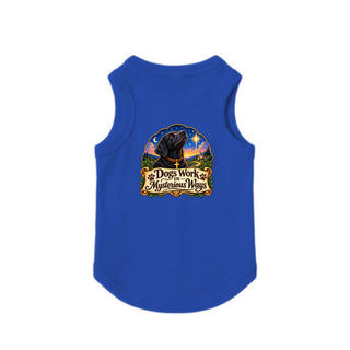 Dogs Work in Mysterious Ways Dog Tank - Royal