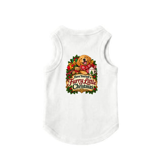 Have Yourself a Furry Little Christmas Christmas Dog Tank - Golden Retriever - White