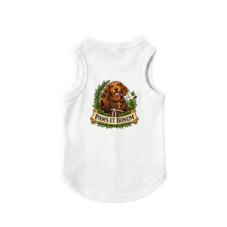 Paws et Bonum Dog Tank - Dachshund Friar - White