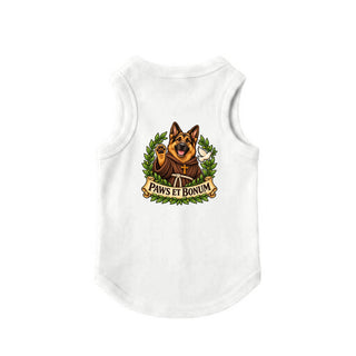 Paws et Bonum Dog Tank - German Shepherd Friar - White