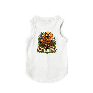 Paws et Bonum Dog Tank - Golden Retriever Friar 3 - White