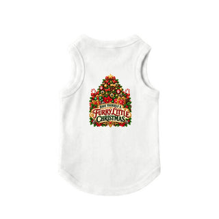 Have Yourself a Furry Little Christmas Christmas Dog Tank - Tree - White