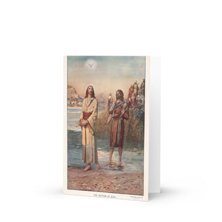 Will You Be My Godparent Card - The Baptism of Jesus Vintage Bible Print: front
