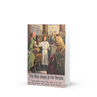 Thank You Teacher Card - The Boy Jesus in the Temple Vintage Lithograph: front