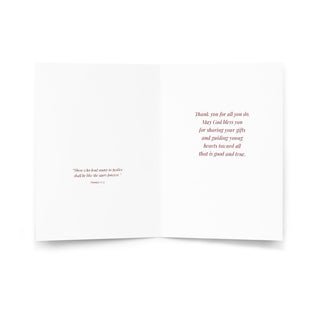 Thank You Teacher Card - The Boy Jesus in the Temple Vintage Lithograph: inside