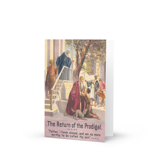 Welcome to the Church Card - The Return of the Prodigal Vintage Lithograph: front