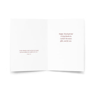 Thanksgiving Card - Through the Cornfields Vintage Bible Print: inside