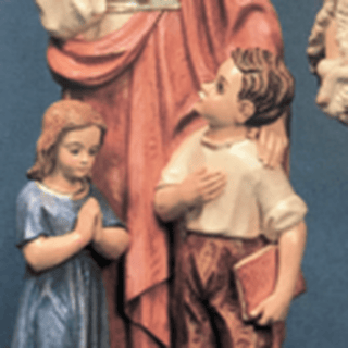 CHRIST WITH TWO CHILDREN 36" Statue - 36-inch - Realistic Color - Hand-Painted